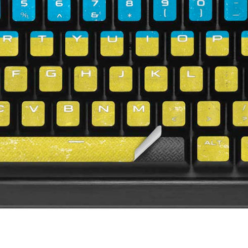 Ukraine Flag Distressed K95 RGB PLATINUM Mechanical Gaming Keyboard Skin